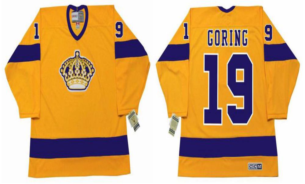 2019 Men Los Angeles Kings 19 Goring Yellow CCM NHL jerseys